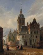 unknow artist Sur la place ensoleillee de l eglise oil painting reproduction